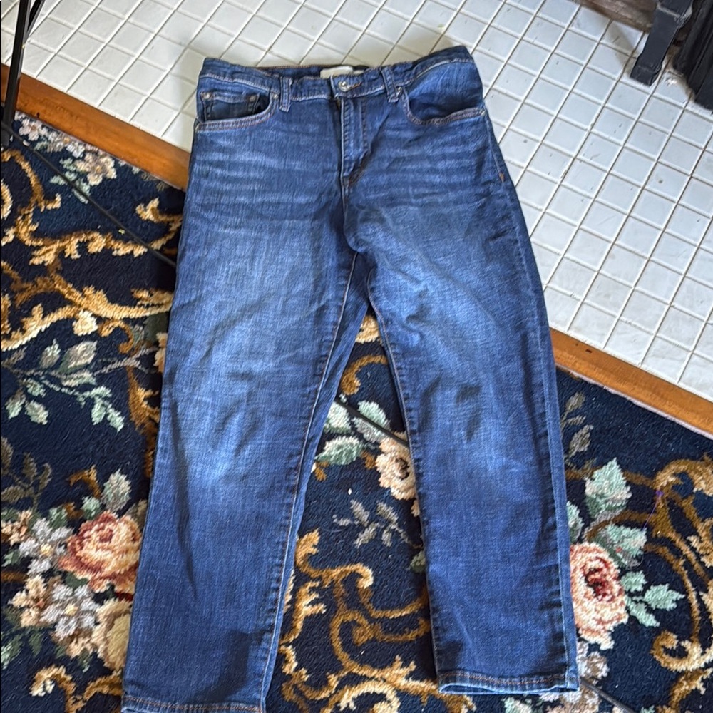 Ella Moss high waist Straight stretch Jeans in Classic Blue- worn about 6-7x-